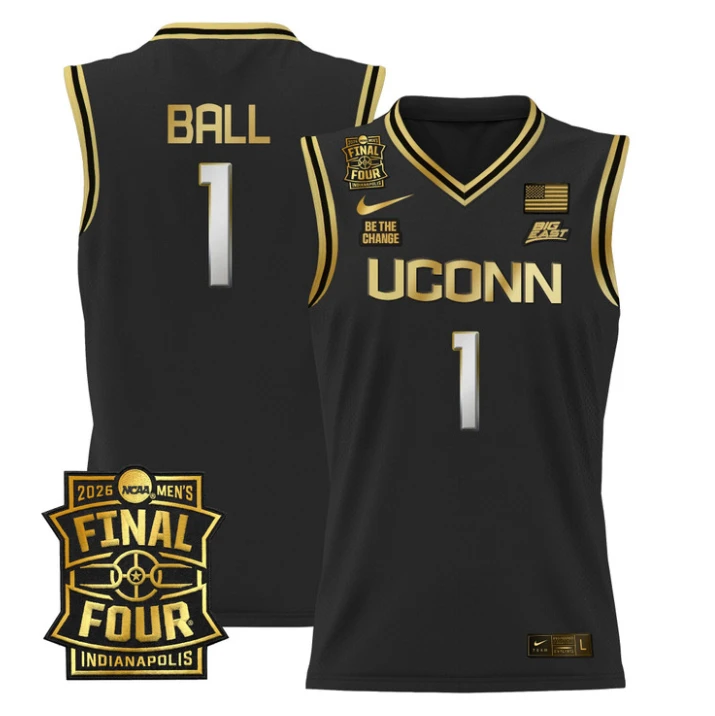 Solo Ball Jersey #1 UConn Huskies 2026 Final Four Patch Stitched by My store basketball