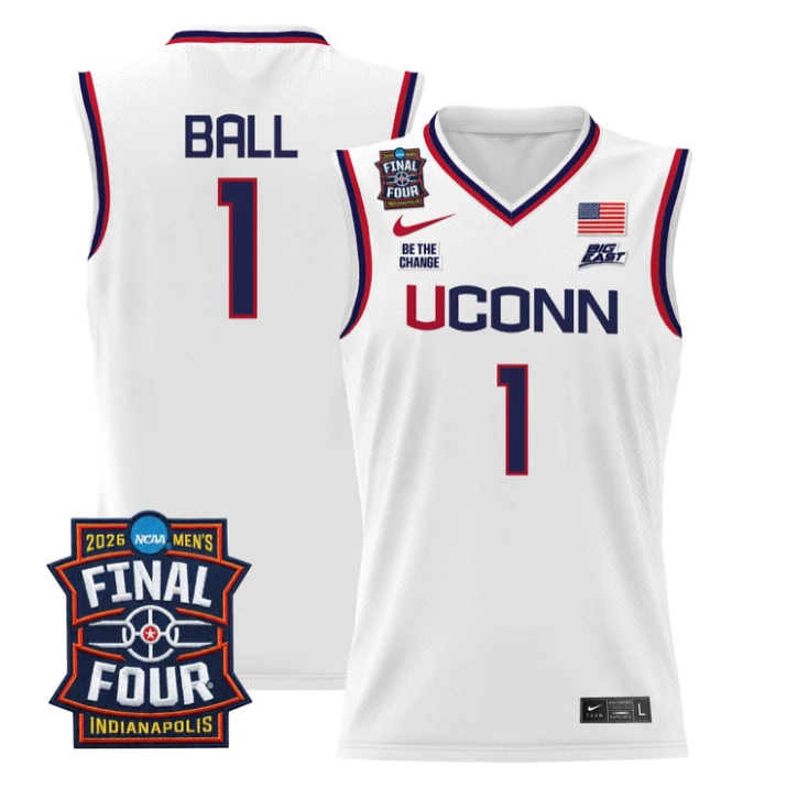 Solo Ball Jersey #1 UConn Huskies 2026 Final Four Patch Stitched by My store basketball