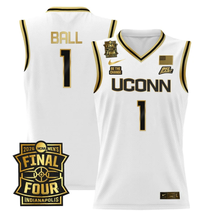 Solo Ball Jersey #1 UConn Huskies 2026 Final Four Patch Stitched by My store basketball