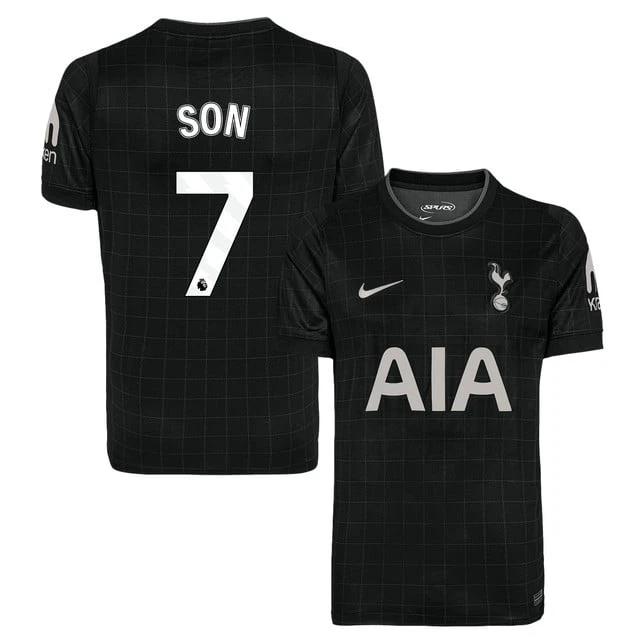 Son Heung-min #7 Tottenham Hotspur 2025-26 Men Away Jersey – Black by Soccer Jersey