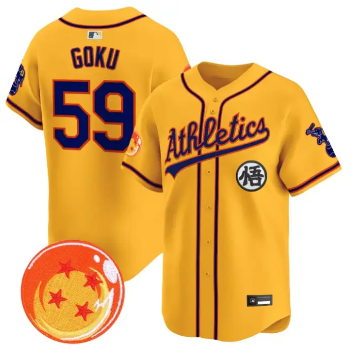 Son Goku Jersey #59 Athletics Jersey Dragon Ball Premier Stitched by My Store