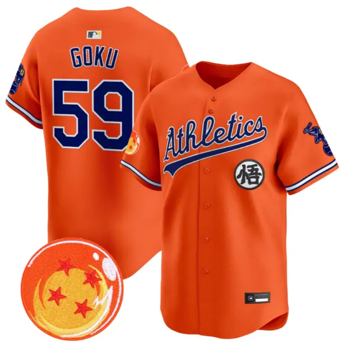 Son Goku Jersey #59 Athletics Jersey Dragon Ball Premier Stitched by My Store