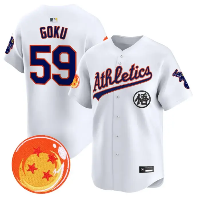 Son Goku Jersey #59 Athletics Jersey Dragon Ball Premier Stitched by My Store