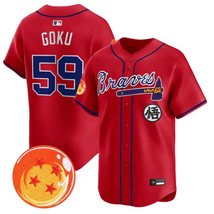 Son Goku Jersey #59 Atlanta Braves Dragon Ball Premier Stitched by My Store