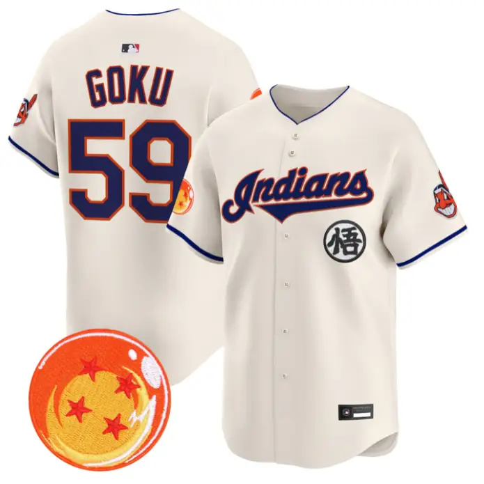 Son Goku Jersey #59 Cleveland Indians Dragon Ball Premier Stitched by My Store