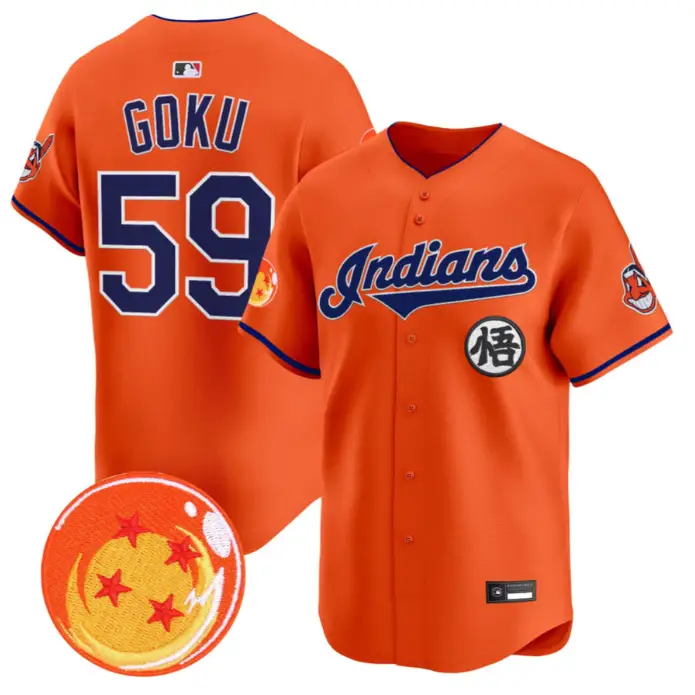 Son Goku Jersey #59 Cleveland Indians Dragon Ball Premier Stitched by My Store