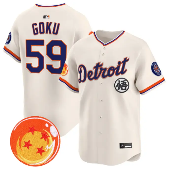 Son Goku Jersey #59 Detroit Tigers Dragon Ball Premier Stitched by My Store