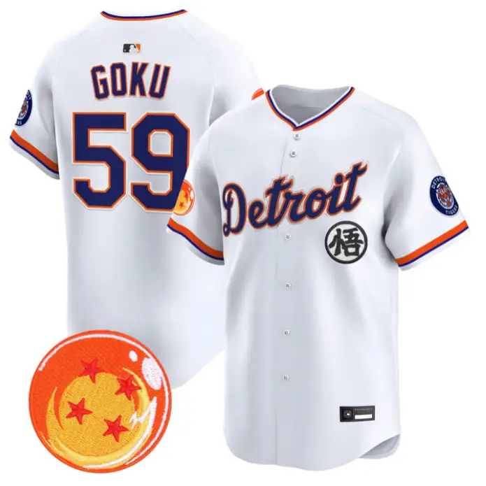Son Goku Jersey #59 Detroit Tigers Dragon Ball Premier Stitched by My Store