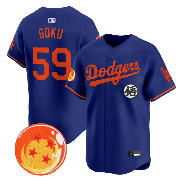 Son Goku Jersey #59 Dodgers Dragon Ball Vapor Premier Stitched by My Store