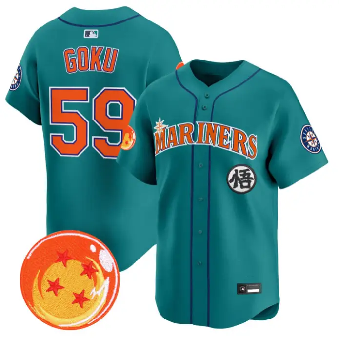 Son Goku Jersey #59 Seattle Mariners Dragon Ball Vapor Premier Stitched by My Store