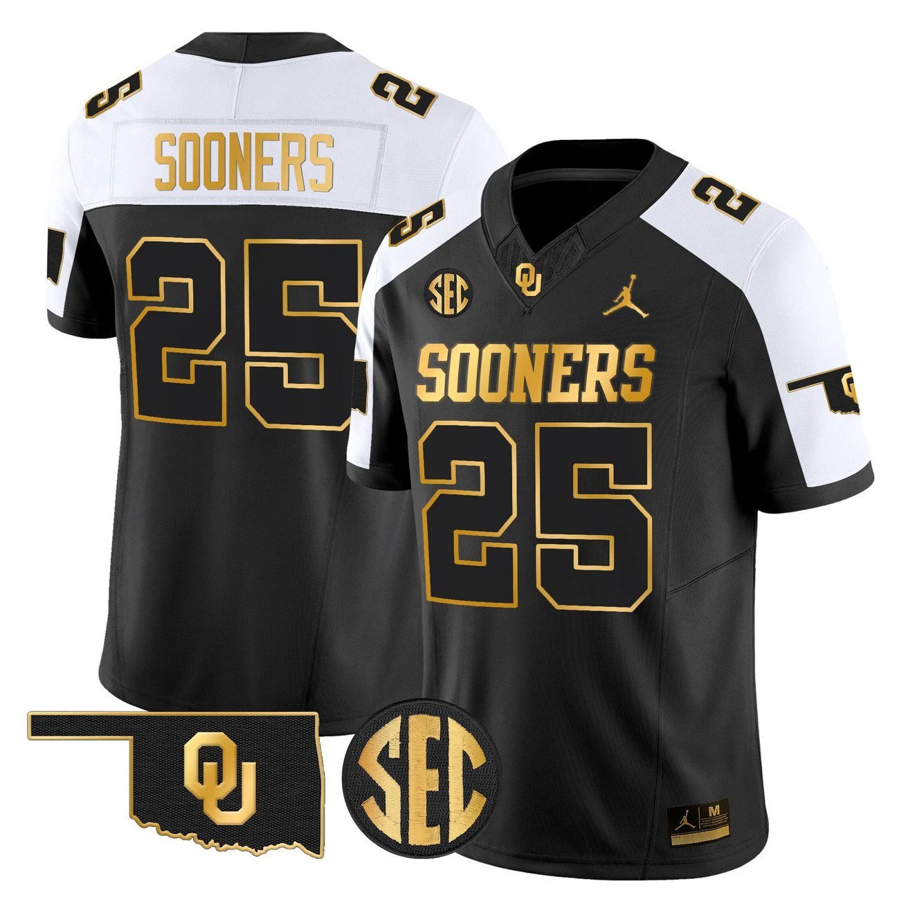 Sooners Jersey #25 Oklahoma Sooners 2025 Gold Vapor Limited Stitched by My Store NCAA Football Jerseys