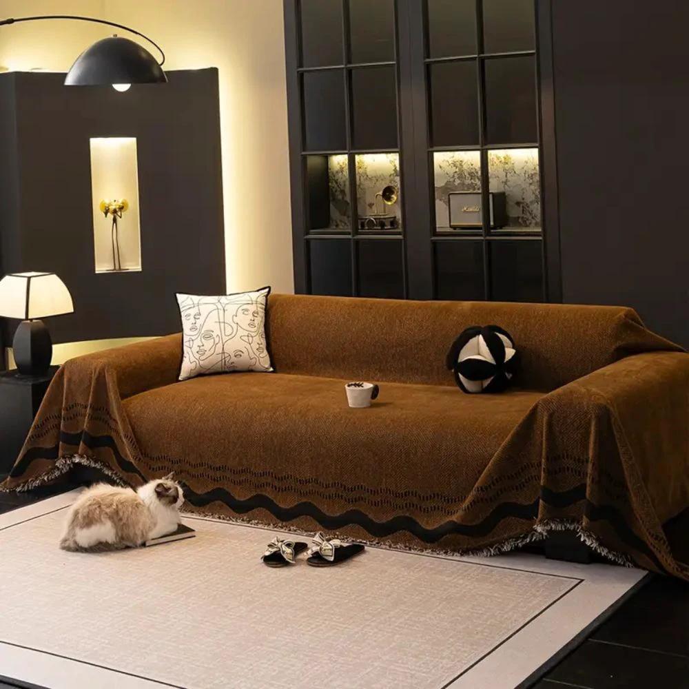 Sora Line Tasseled Sofa Cover by Casa & Beyond