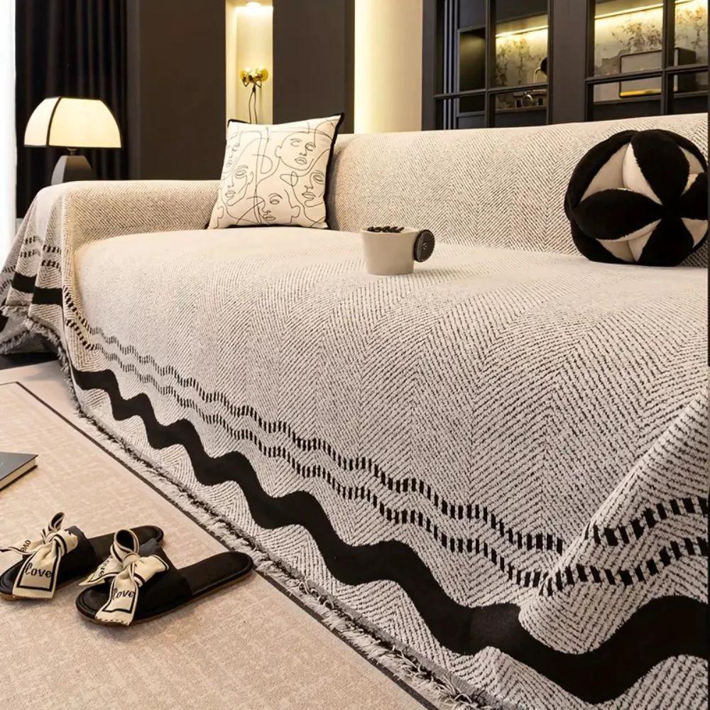 Sora Line Tasseled Sofa Cover by Casa & Beyond