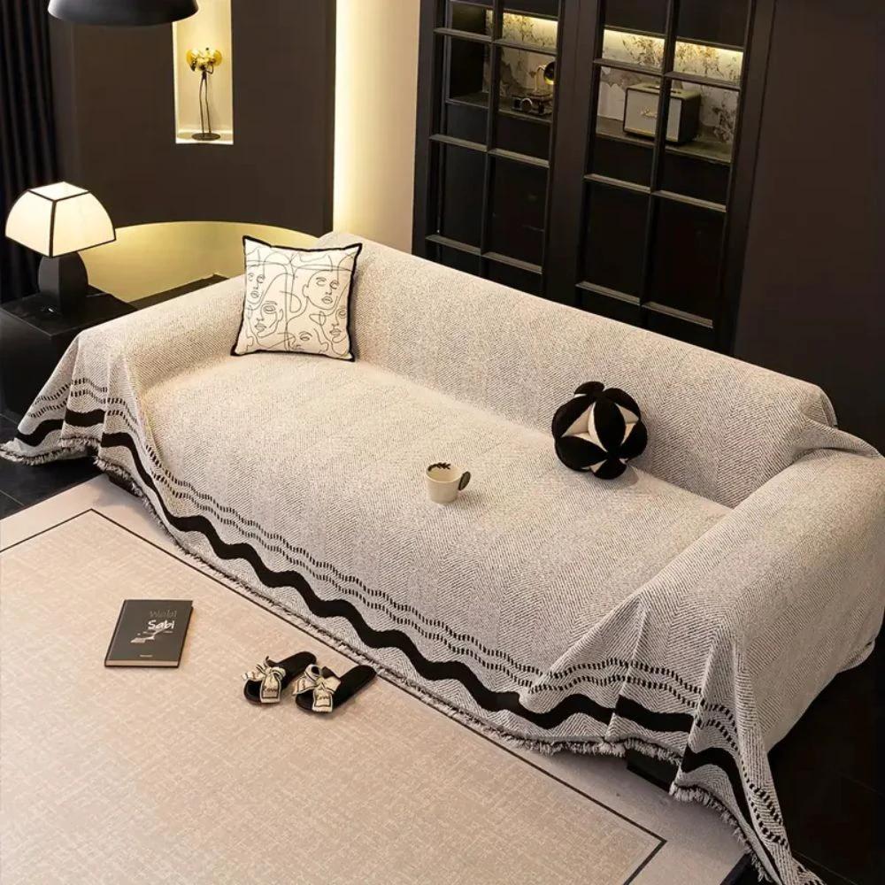 Sora Line Tasseled Sofa Cover by Casa & Beyond