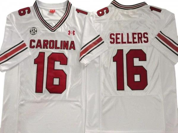 South Carolina Gamecock #16 LaNorris Sellers Jersey College Football White by My Store
