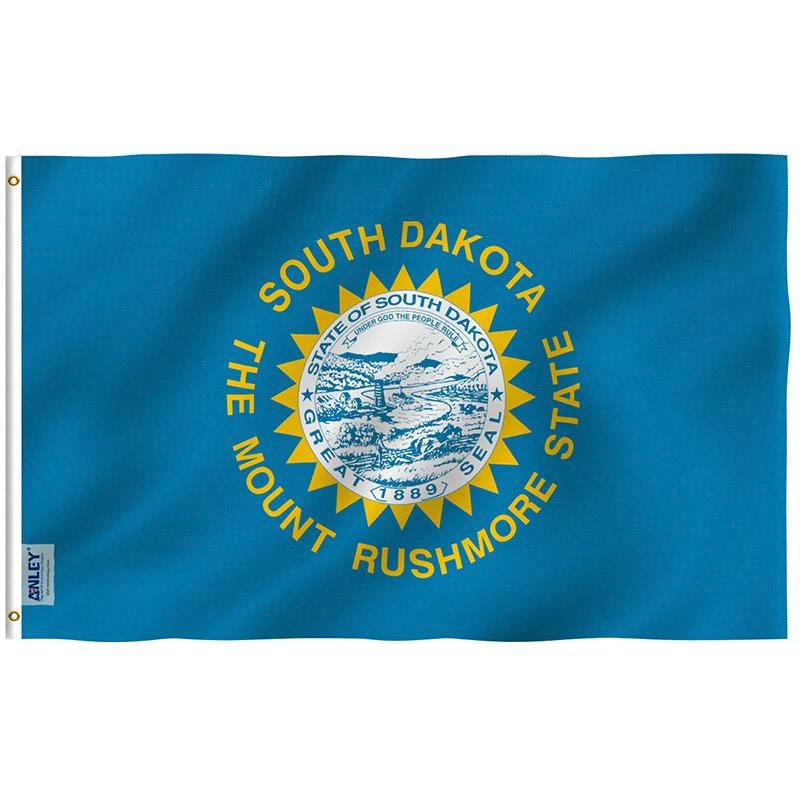 South Dakota State Flag - South Dakota SD Flag Polyester with Brass Grommets 3X5Ft Banner USA by flagsjustdoit