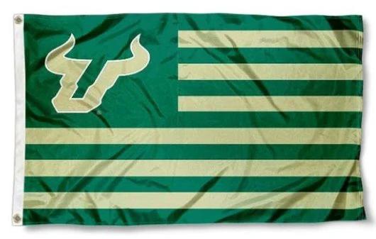 South Florida Bulls Green USA Club Flag 3X5ft Banner USA Polyester with 2 Brass Grommets by flagsjustdoit