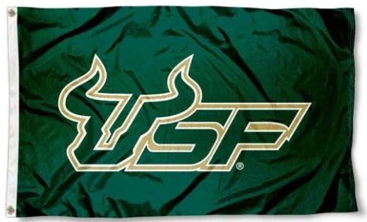 South Florida Bulls Green USA Flag 3X5ft Banner USA Polyester with 2 Brass Grommets by flagsjustdoit