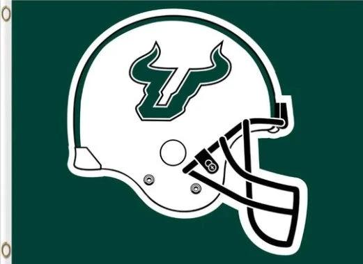 South Florida Bulls Helmet Flag 3X5ft Banner USA Polyester with 2 Brass Grommets by flagsjustdoit