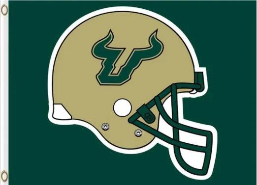 South Florida Bulls Helmet USA Flag 3X5ft Banner USA Polyester with 2 Brass Grommets by flagsjustdoit