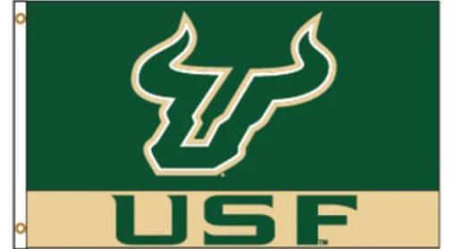 South Florida Bulls Sport Flag 3X5ft Banner USA Polyester with 2 Brass Grommets by flagsjustdoit