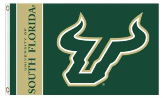 South Florida Bulls Sport Team Flag 3X5ft Banner USA Polyester with 2 Brass Grommets by flagsjustdoit