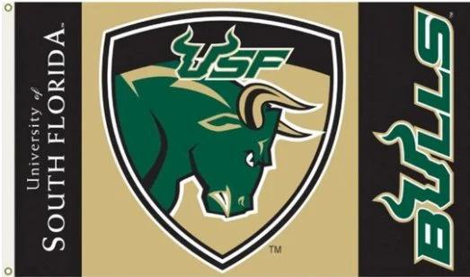 South Florida Bulls Sport USA Club Flag 3X5ft Banner USA Polyester with 2 Brass Grommets by flagsjustdoit