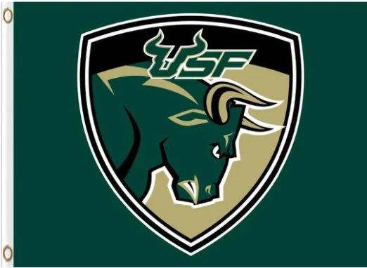South Florida Bulls USA Flag 3X5ft Banner USA Polyester with 2 Brass Grommets by flagsjustdoit