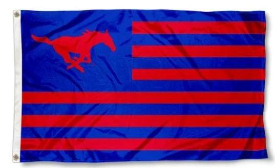 Southern Methodist Mustangs Sport Flag 3X5ft Banner Polyester with 2 Brass Grommets by flagsjustdoit