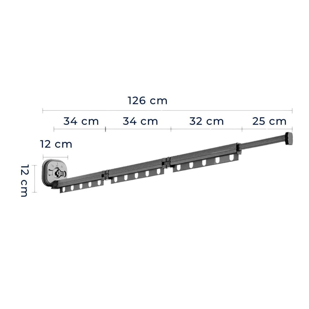 SpaceEase | Folding Clothes Hanger – Retractable Wall-Mounted Rack – Stainless Steel – Ideal for Small Spaces Bowlift by Bowlift
