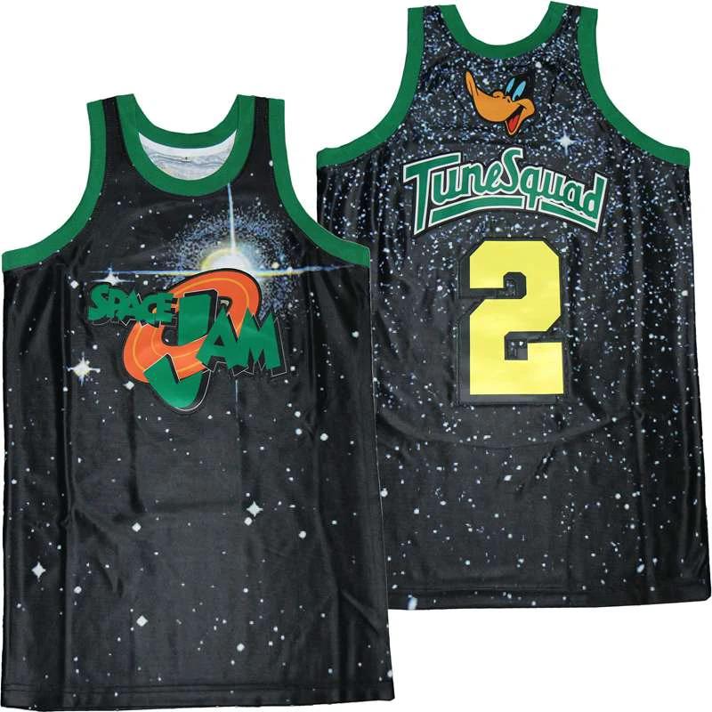 Space Jam Superstar Tunesquad Movie Basketball Jersey Black by My store basketball
