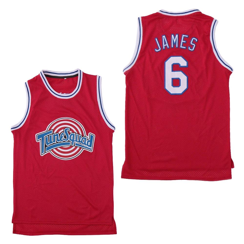Space Jam Tune Squad #6 James Basketball Jersey Red by My store basketball