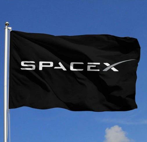 SpaceX Flag Black 3x5Ft Banner by flagsjustdoit