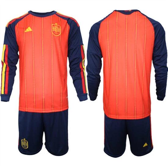 Spain Blank Jersey National Team x World Cup 2026 Long Sleeve Home Red On Field Soccer by Soccer Jersey