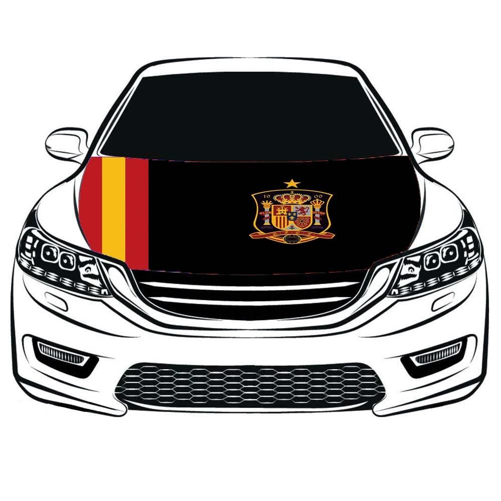 Spain national football team Car Hood Cover Flag ,Engine Banner,Selección de fútbol de España Flag,3.3X5ft, 6X7FT100% Polyester Elastic Fabrics Can be Washed Suitable for large SUV and Pickup Trucks by flagsshop