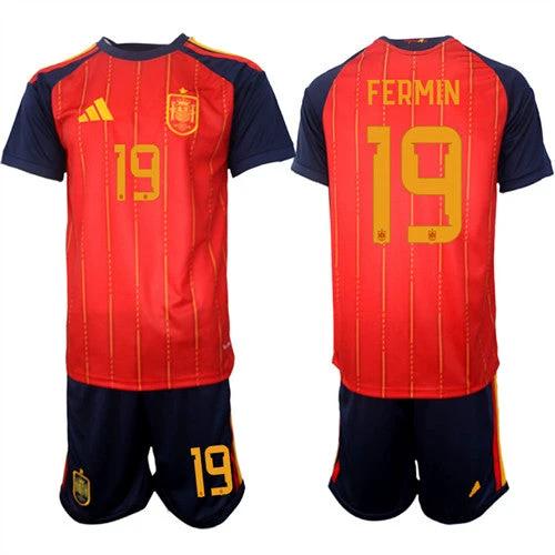 Spain #19 FERMIN Jersey National Team x World Cup 2026 Home Red On Field Soccer by Soccer Jersey