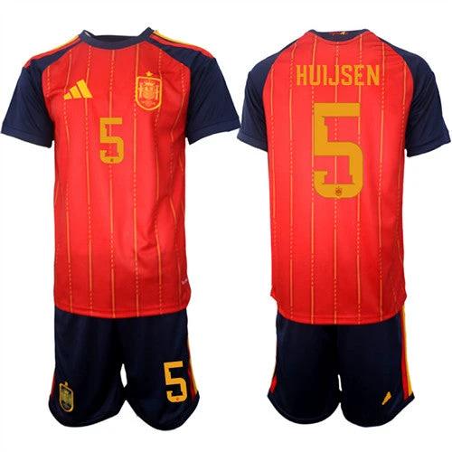 Spain #5 HUIJSEN Jersey National Team x World Cup 2026 Long Sleeve Home Red On Field Soccer by Soccer Jersey