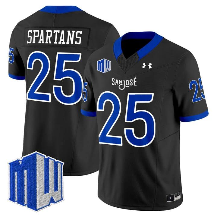 Spartans Jersey #25 San José State Spartans 2025 Limited Stitched by My Store NCAA Football Jerseys