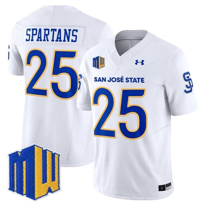 Spartans Jersey #25 San José State Spartans 2025 Limited Stitched by My Store NCAA Football Jerseys