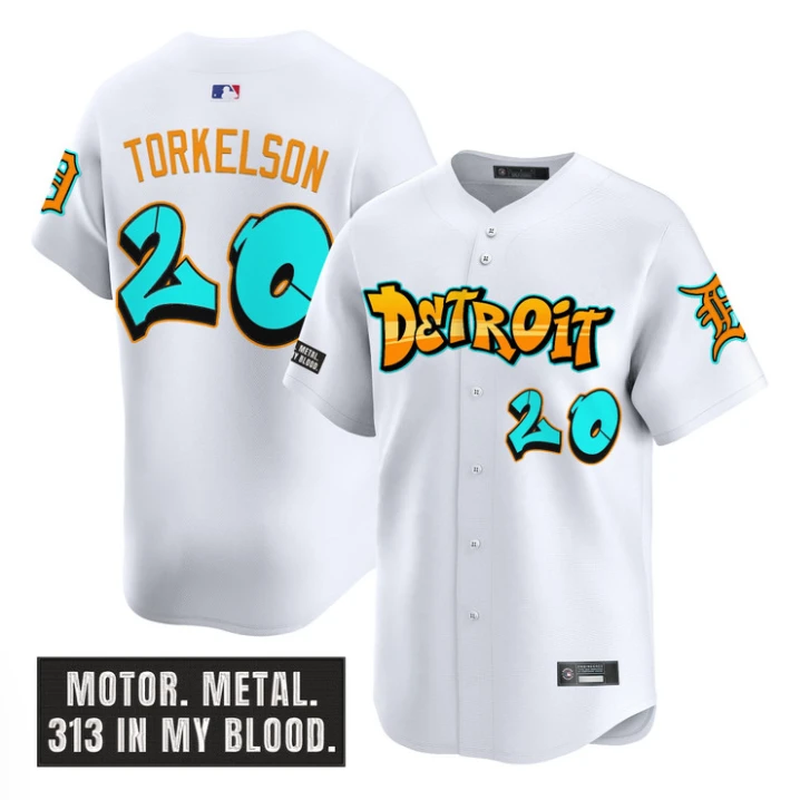 Spencer Torkelson Jersey #20 Detroit Tigers Graffiti Motor City Edition White by My Store