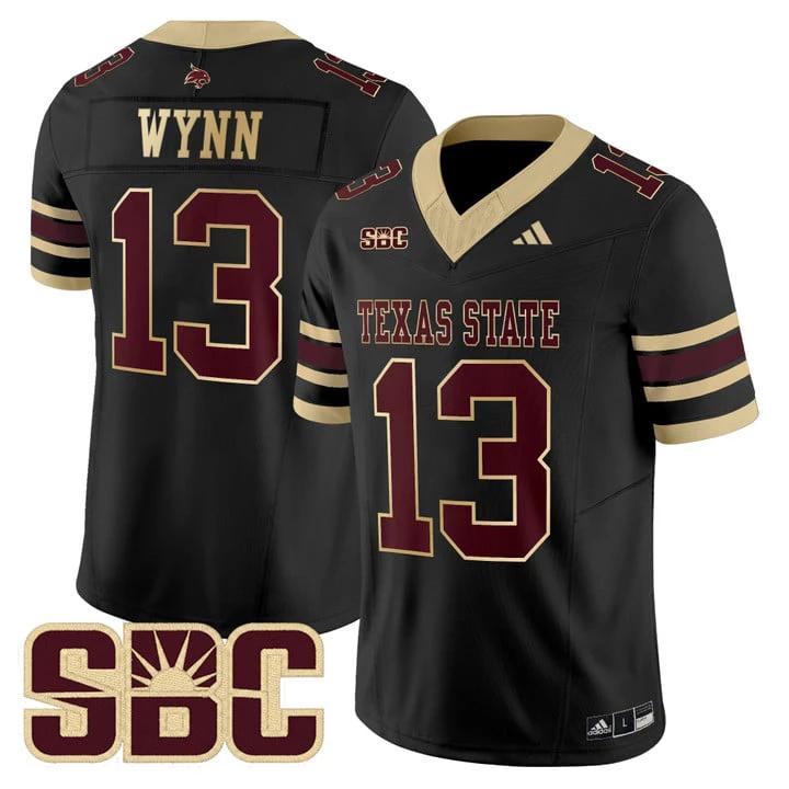 Spergon Wynn Jersey #13 Texas State Bobcats 2025 Limited Stitched by My Store NCAA Football Jerseys