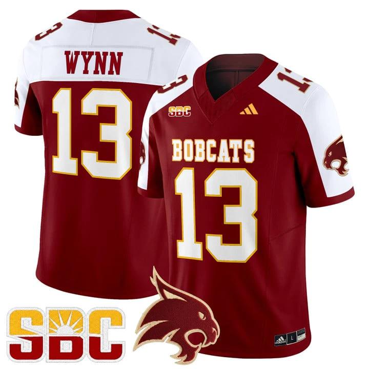 Spergon Wynn Jersey #13 Texas State Bobcats 2025 Limited Stitched by My Store NCAA Football Jerseys