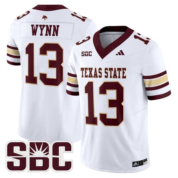 Spergon Wynn Jersey #13 Texas State Bobcats 2025 Limited Stitched by My Store NCAA Football Jerseys