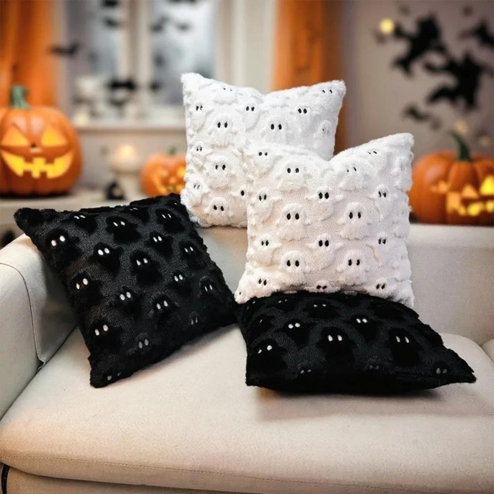 Spooky Ghost Plush Halloween Cushion Cover by Casa & Beyond