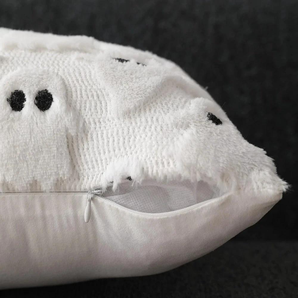 Spooky Ghost Plush Halloween Cushion Cover by Casa & Beyond