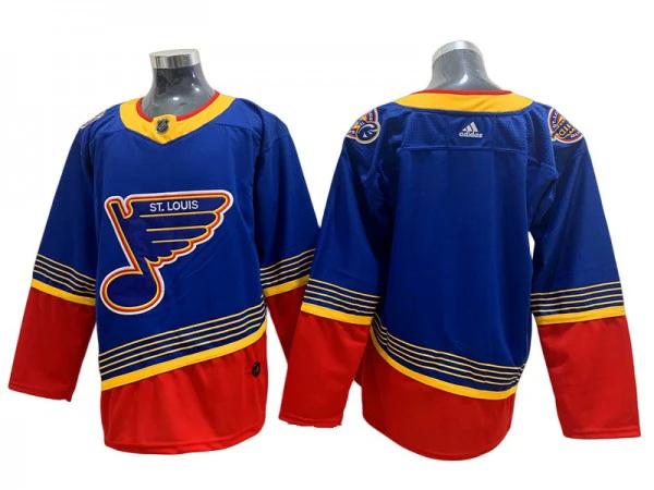 St. Louis Blues Blank Blue-Red Vintage Jersey by Hockey David