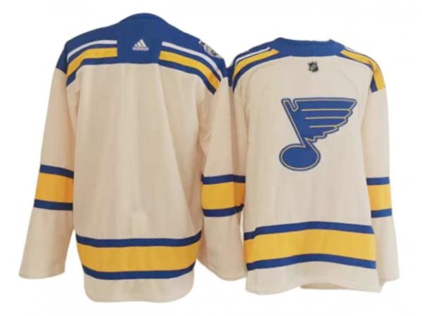 St. Louis Blues Blank Cream 2022 Winter Classic Jersey by Hockey David