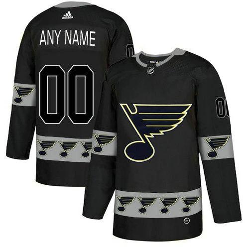 St.Louis Blues Custom Black Team Logos Fashion Jersey by Hockey David