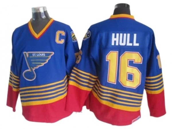 St. Louis Blues #16 Brett Hull 1995 Vintage CCM Jersey - Blue by Hockey David