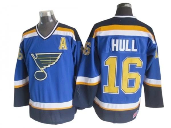 St. Louis Blues #16 Brett Hull 1998 Vintage CCM Jersey - Blue by Hockey David